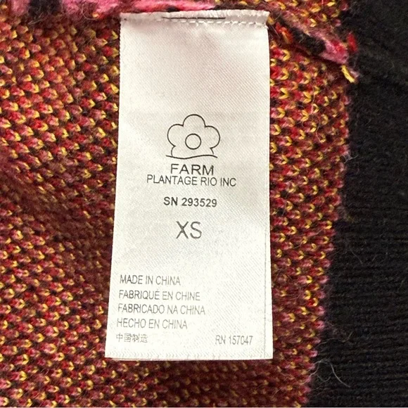 FARM Rio Black Tropical Magic V Neck Oversized Cardigan Size XS. - Picture 9 of 11